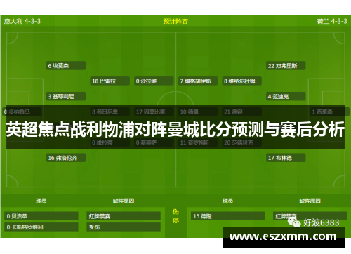 英超焦点战利物浦对阵曼城比分预测与赛后分析